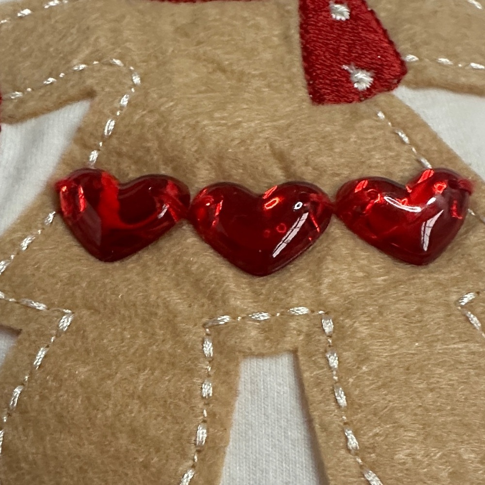 Bonnie Jean Red and White Gingerbread Tutu Dress Top with Polka Dot Leggings - Picture 6 of 11